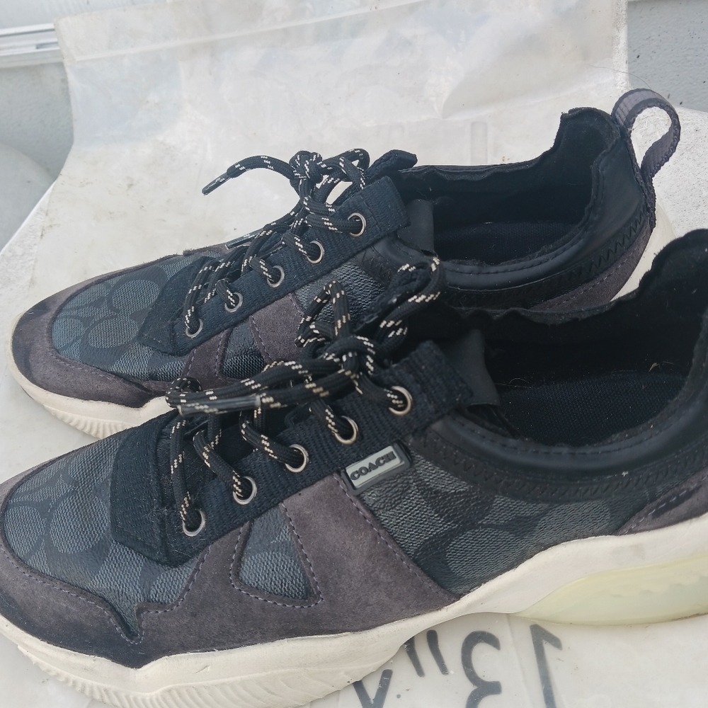 COACH Men’s Citysole Runner Black Charcoal Suede Sneaker NIB Size 7.5 - Picture 4 of 6